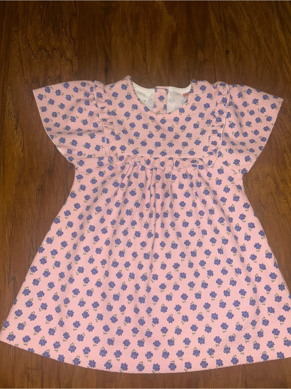 Zara Pink Nightgown with Purple Floral Print